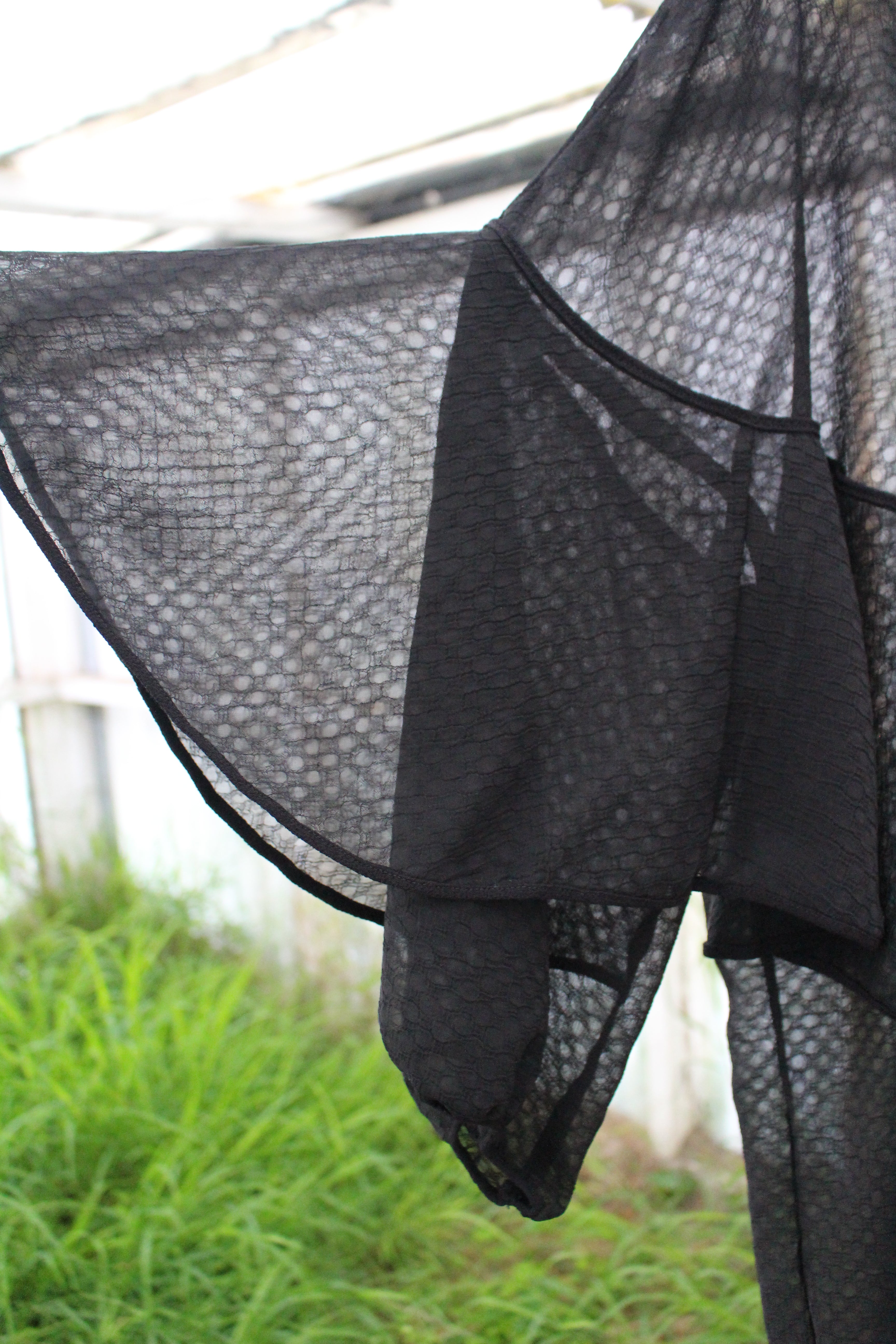 Witchy Oversized Sheer Black Top