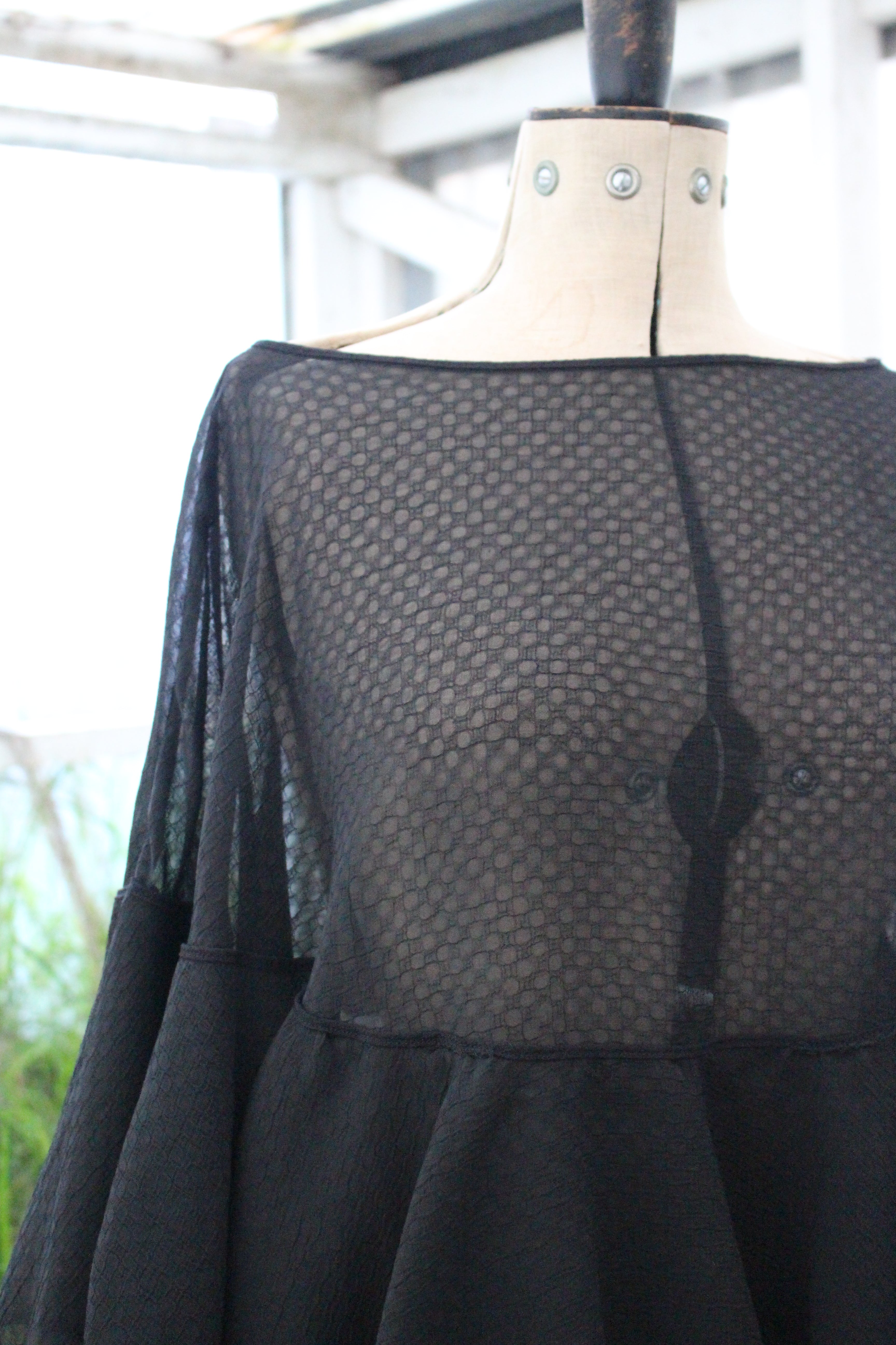 Witchy Oversized Sheer Black Top