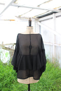 Witchy Oversized Sheer Black Top