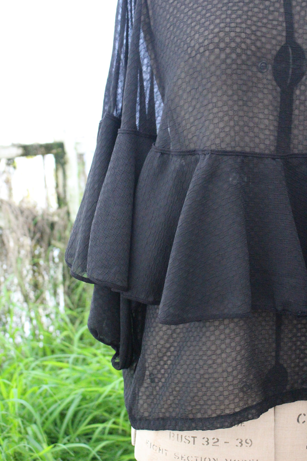 Witchy Oversized Sheer Black Top