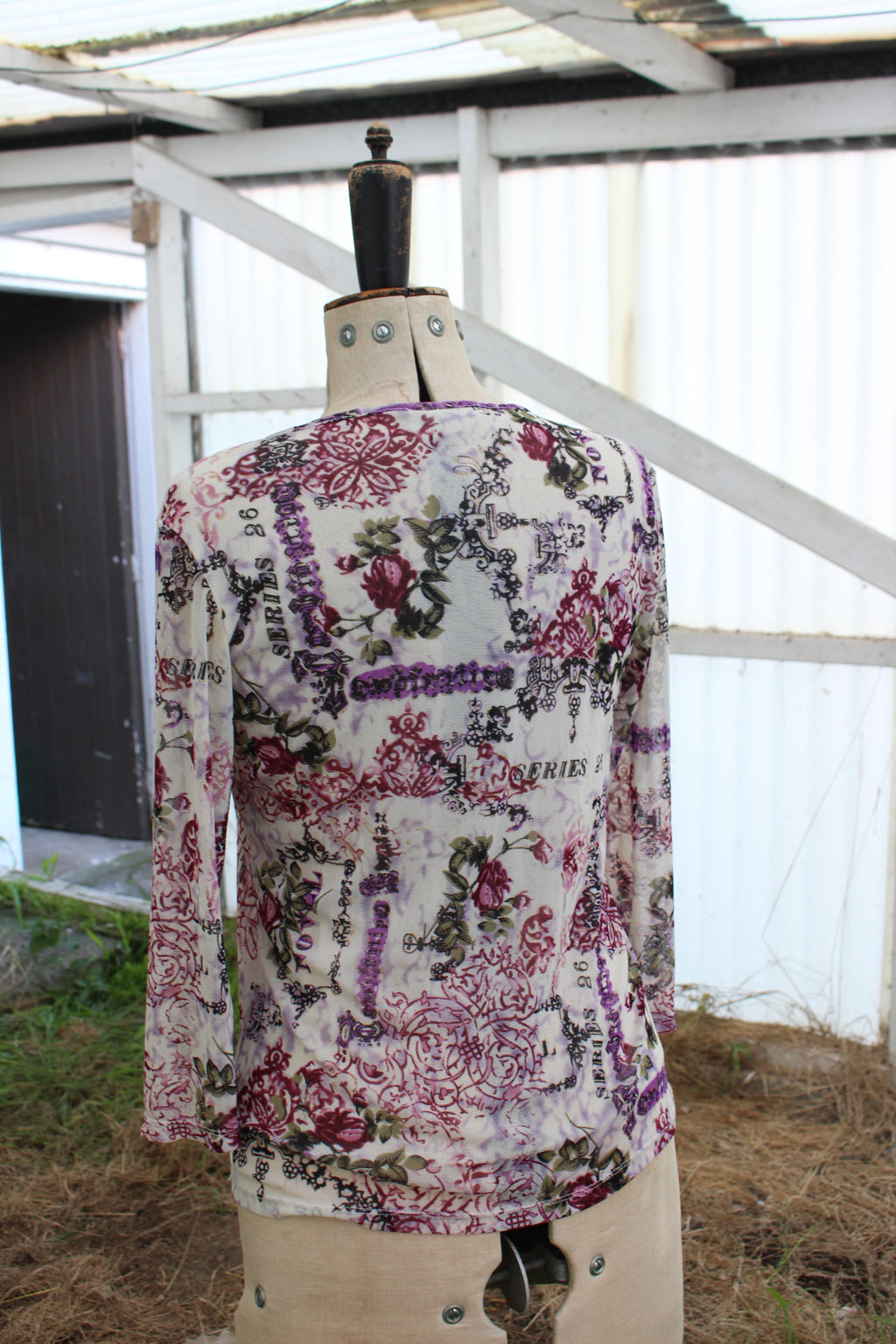 Meshed Purple Sparkly Y2K Graphic 3/4