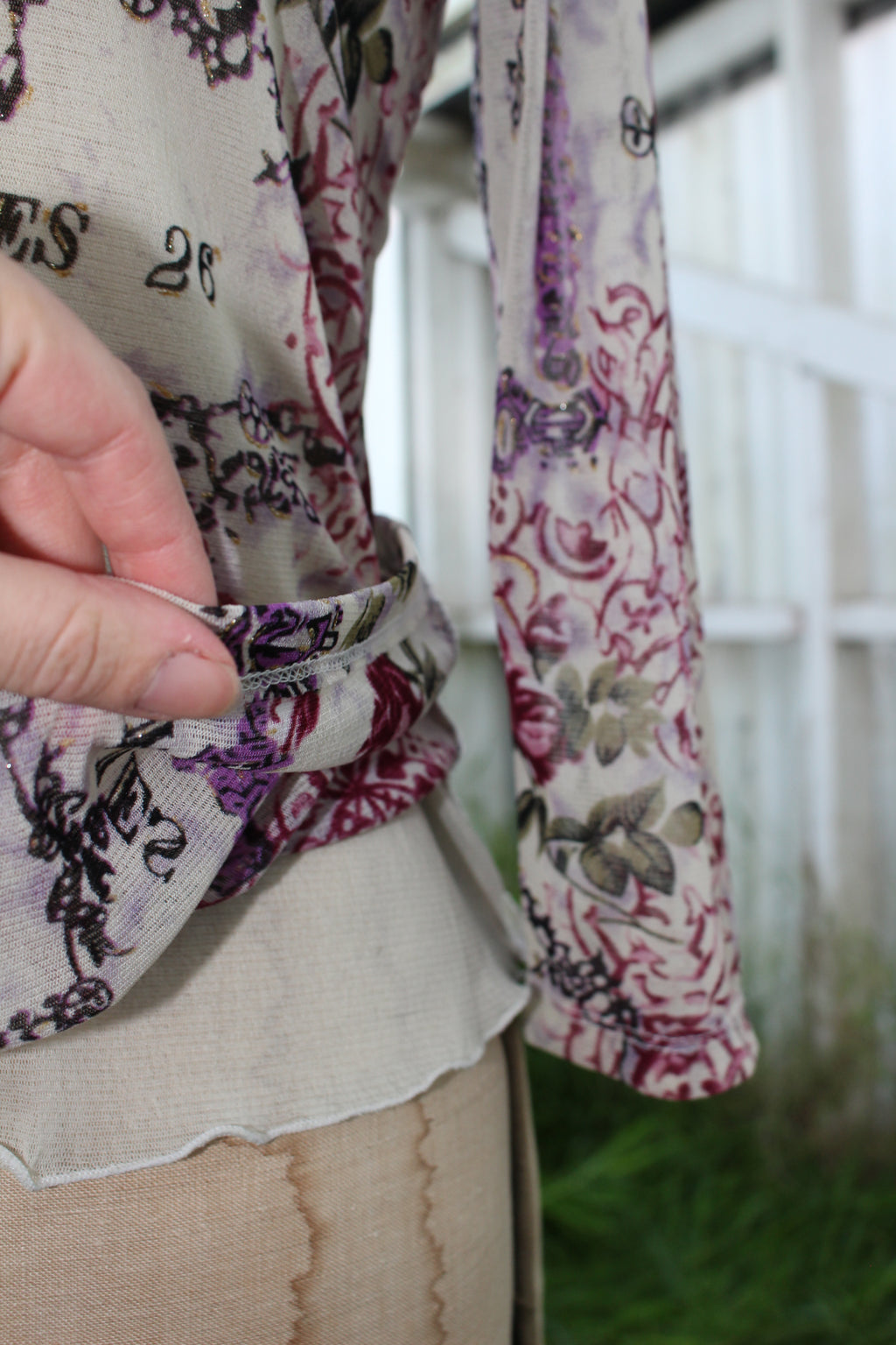 Meshed Purple Sparkly Y2K Graphic 3/4