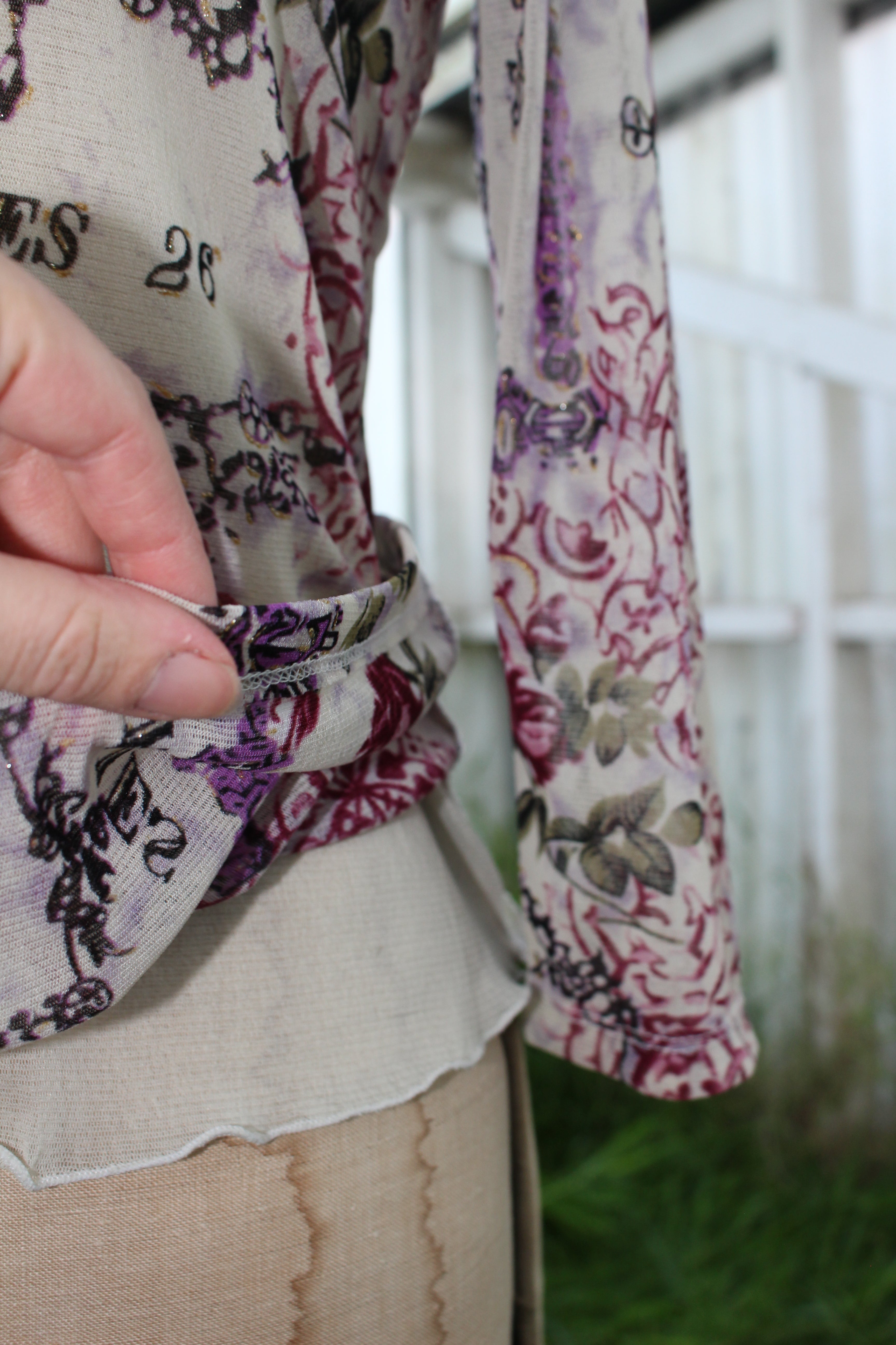 Meshed Purple Sparkly Y2K Graphic 3/4