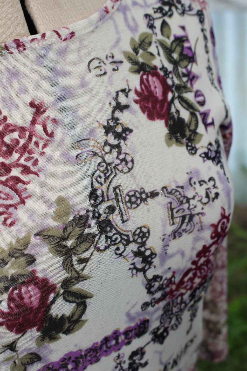 Meshed Purple Sparkly Y2K Graphic 3/4